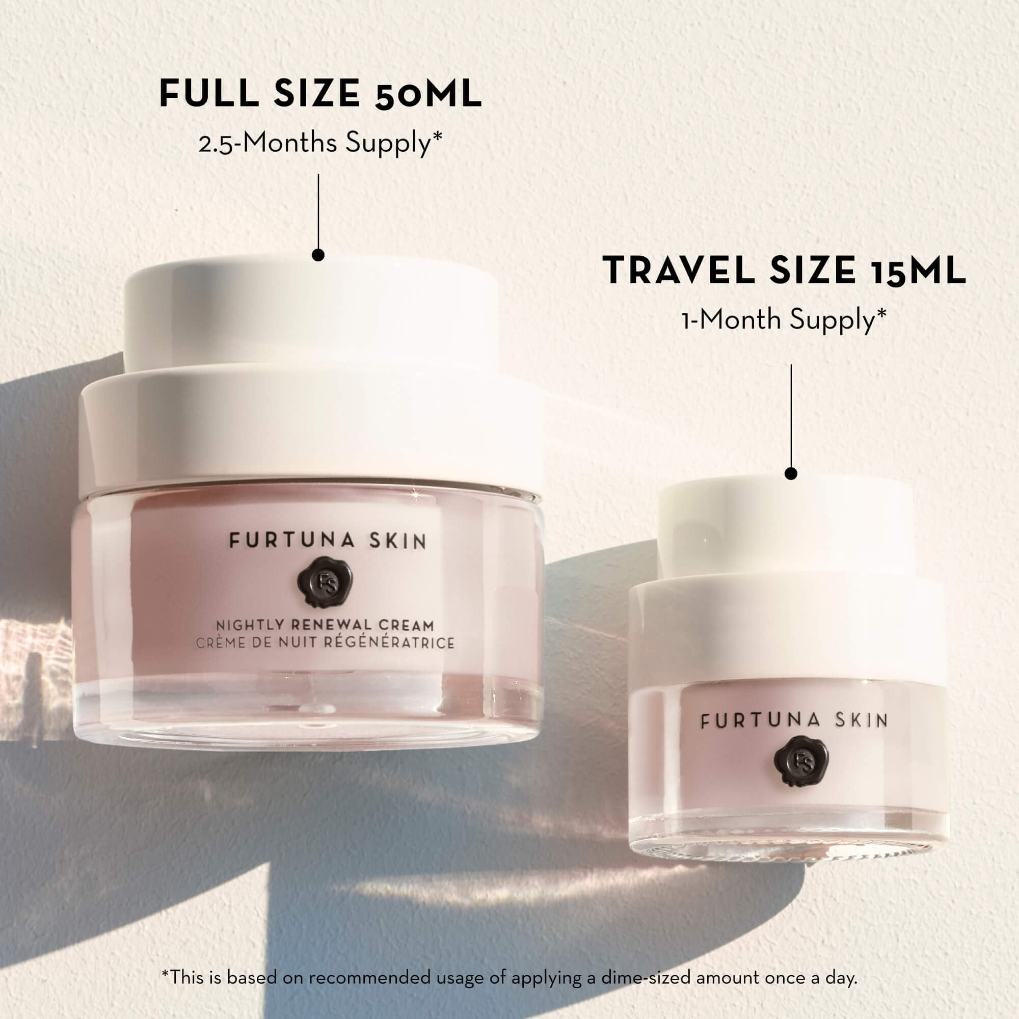 Evening routine shot with Furtuna Skin Nightly Renewal Cream being applied before bed