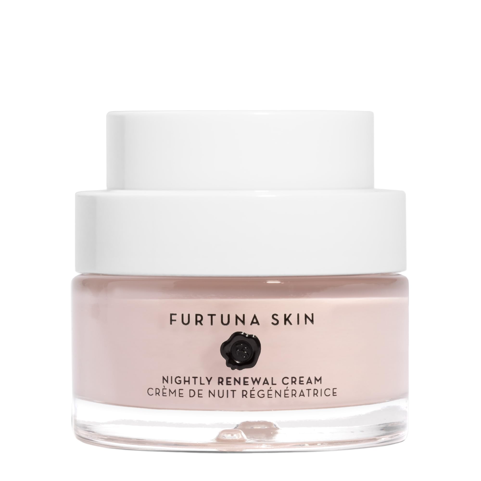 Furtuna Skin Nightly Renewal Cream packaging showcasing vegan clean beauty promise