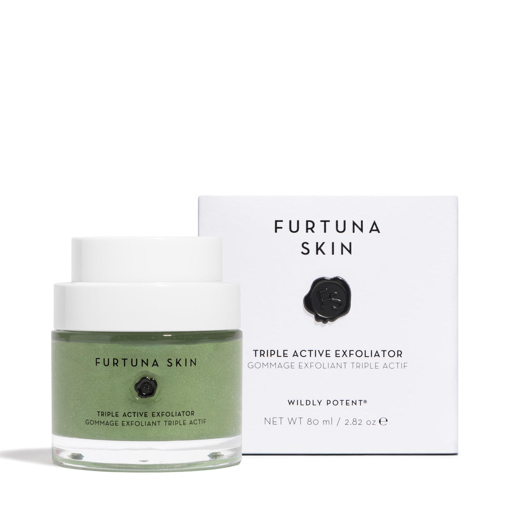 Furtuna Skin Olive oil bottle shot hints nourishing hydration and moisture barrier support.