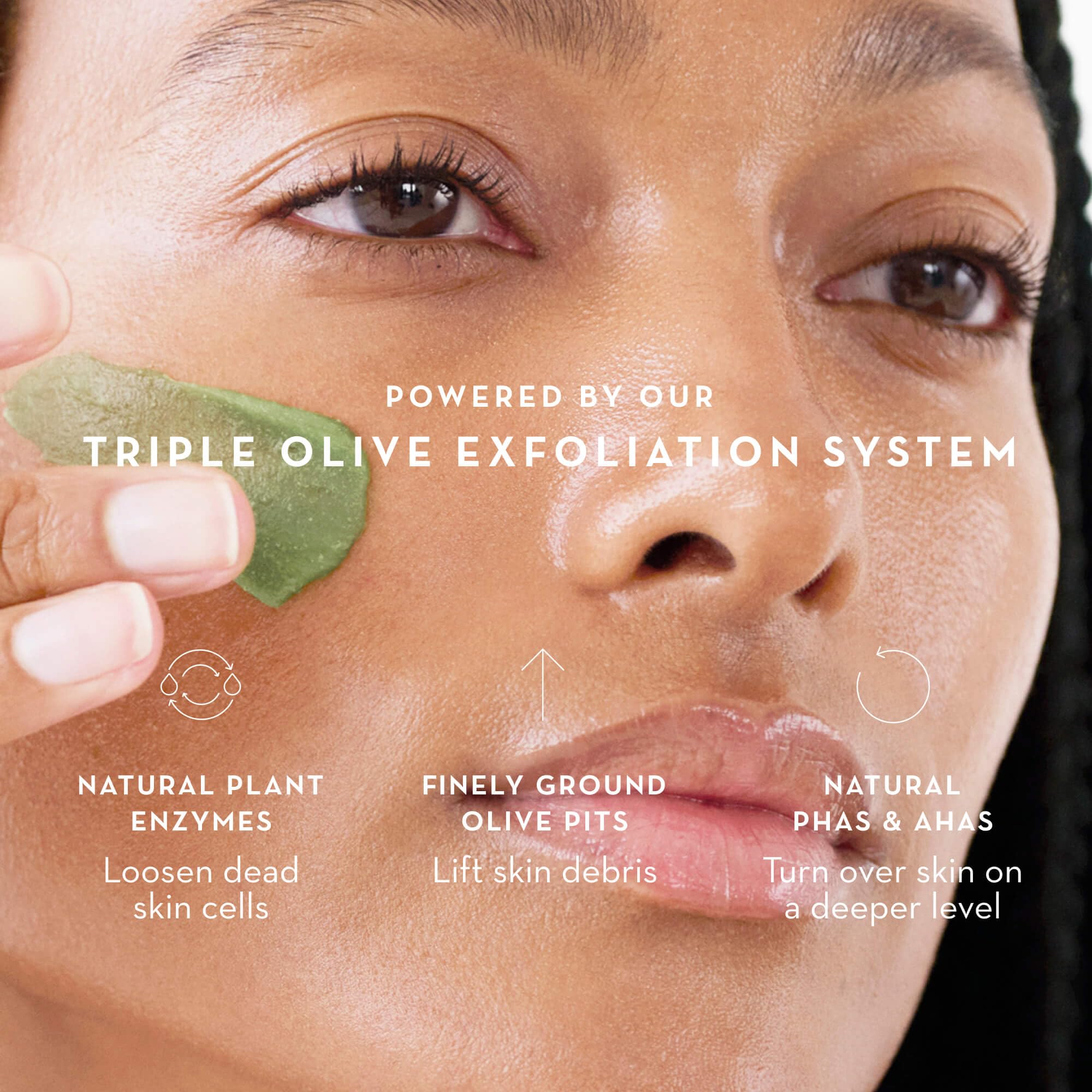 Furtuna Skin Olive pit powder image emphasizes natural exfoliation within the blend.