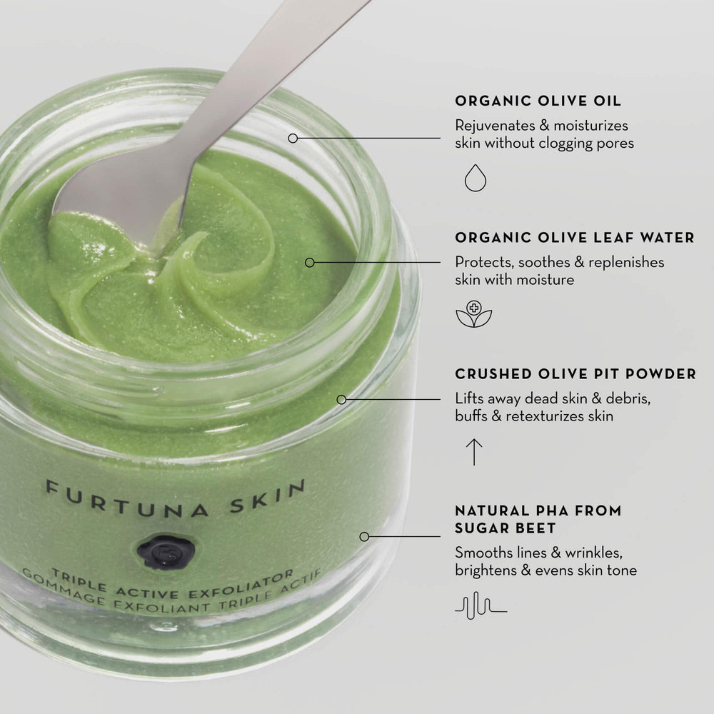 Furtuna Skin PHAs-AHAs blend closeup signals multi-level exfoliation benefits.