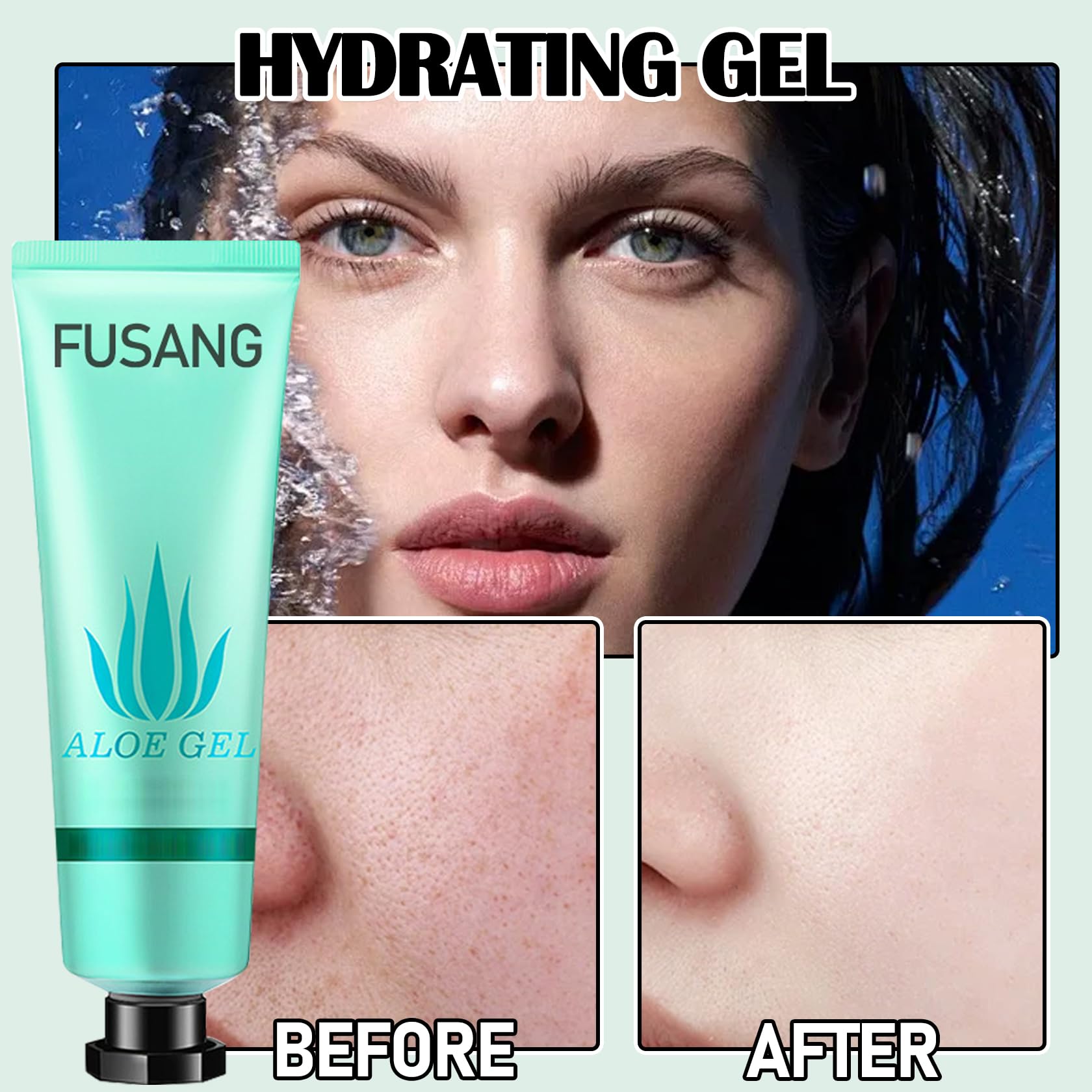 Fusang aloe vera gel packaging displayed on shelf