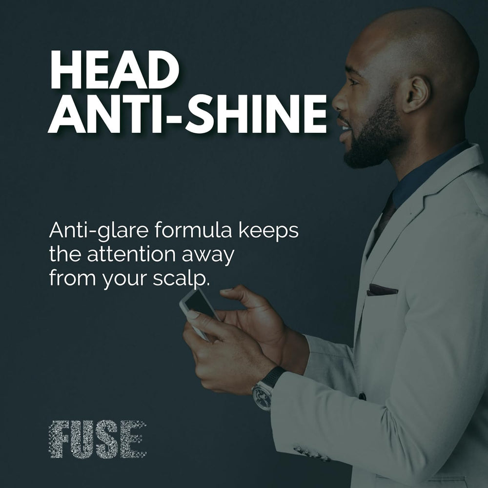 Fuse Cosmetic Pigmentation Serum on scalp application demonstrates soothing, anti-shine aftercare