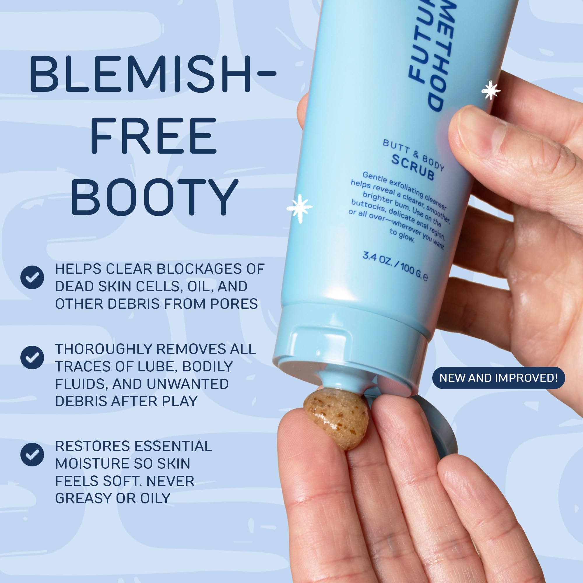 Soft, smooth skin after using Future Method butt scrub.
