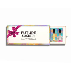 Future Society Discovery Set box shows six mini bottles, ideal for travel testing.