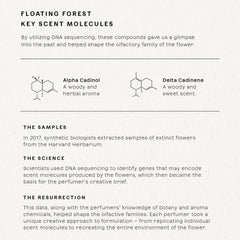 Floating Forest bottle closeup label highlights premium glass and luxury branding