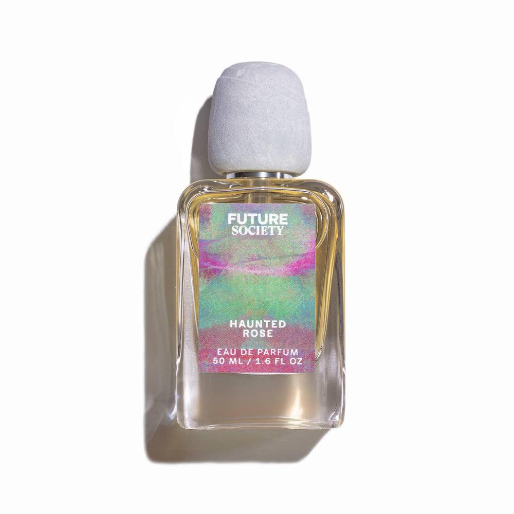 Future Society Haunted Rose cap detail highlighting modern, elegant packaging