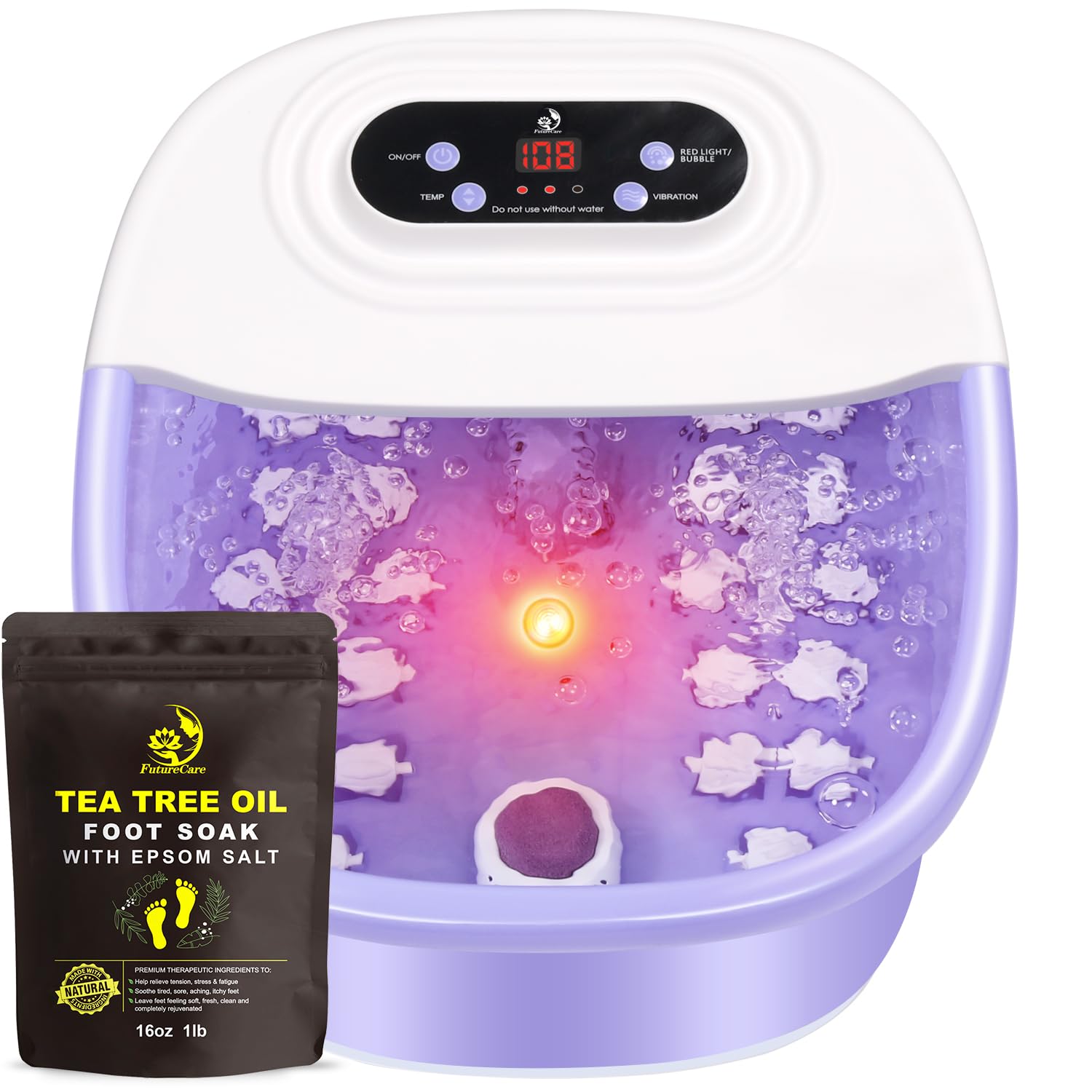 FutureCare foot spa with heat and bubbles for relaxing soak