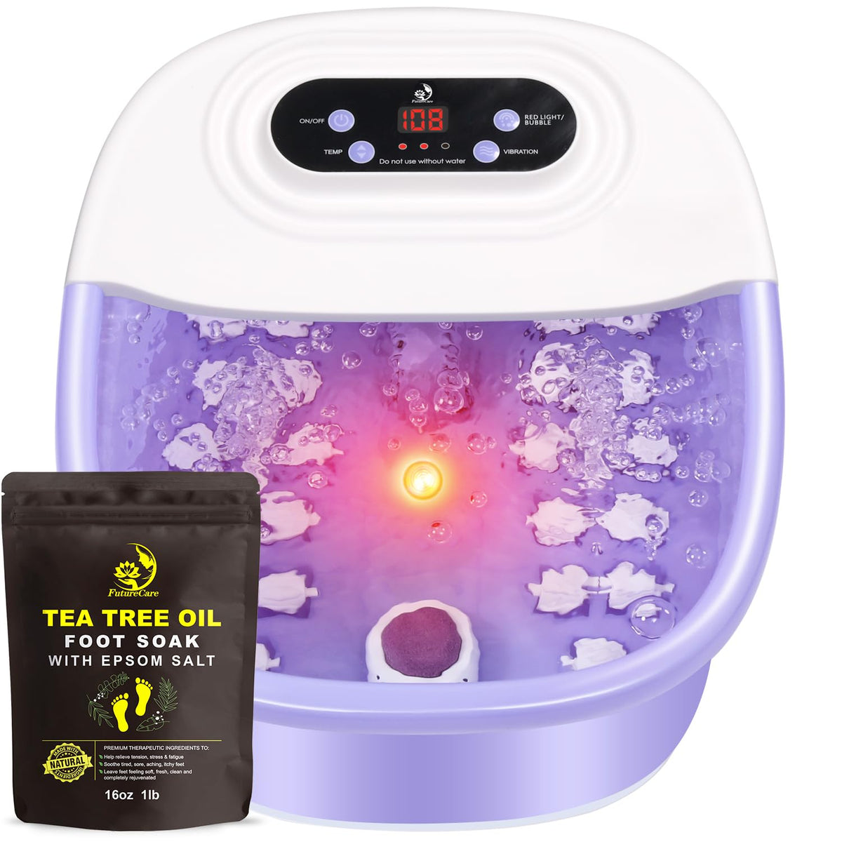 FutureCare foot spa with heat and bubbles for relaxing soak