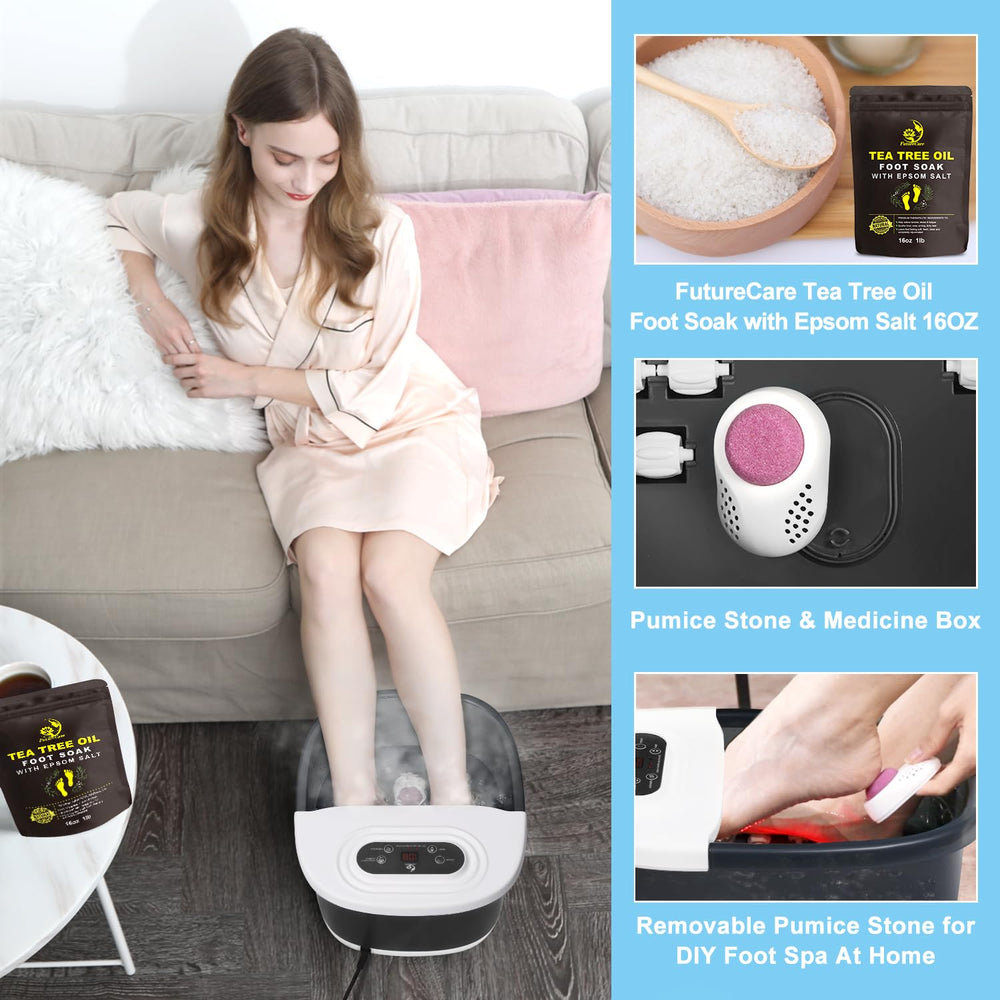 FutureCare Infrared light supports warming therapy during foot care.