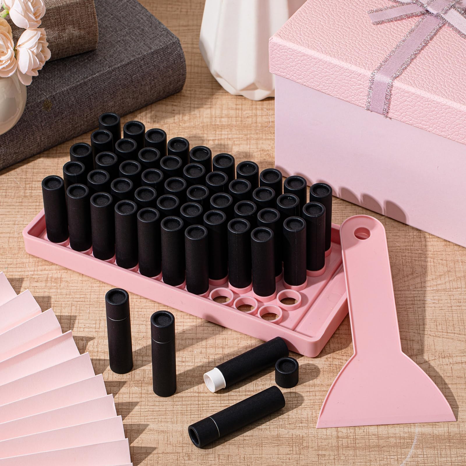 Fuyoooo lip balm scraper helps level and clean excess after pouring