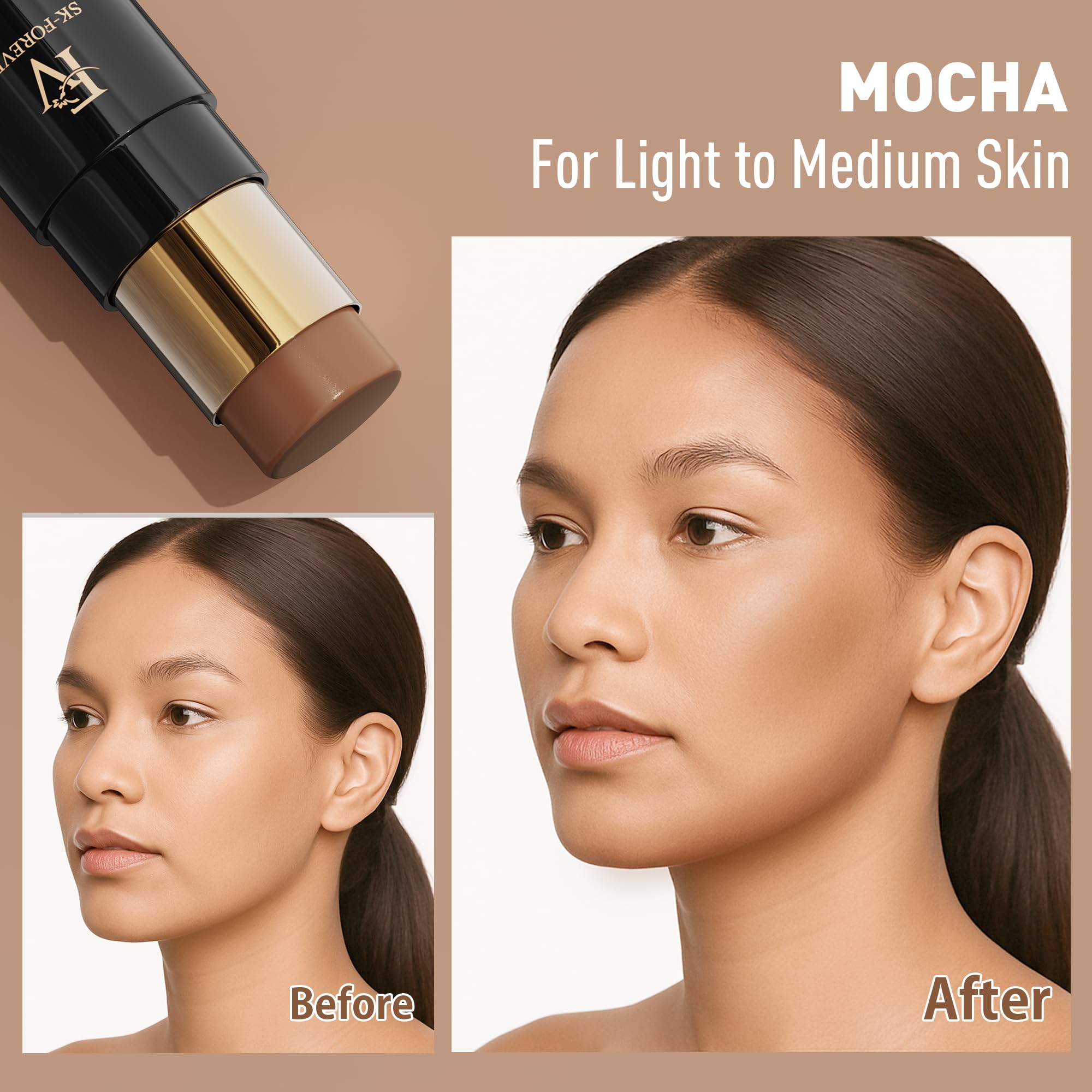 FV Contour and Bronzer Stick 02 Mocha blending on skin for soft natural shadow