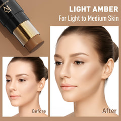 FV Contour Stick Light Amber application on cheek creates subtle sculpted look.