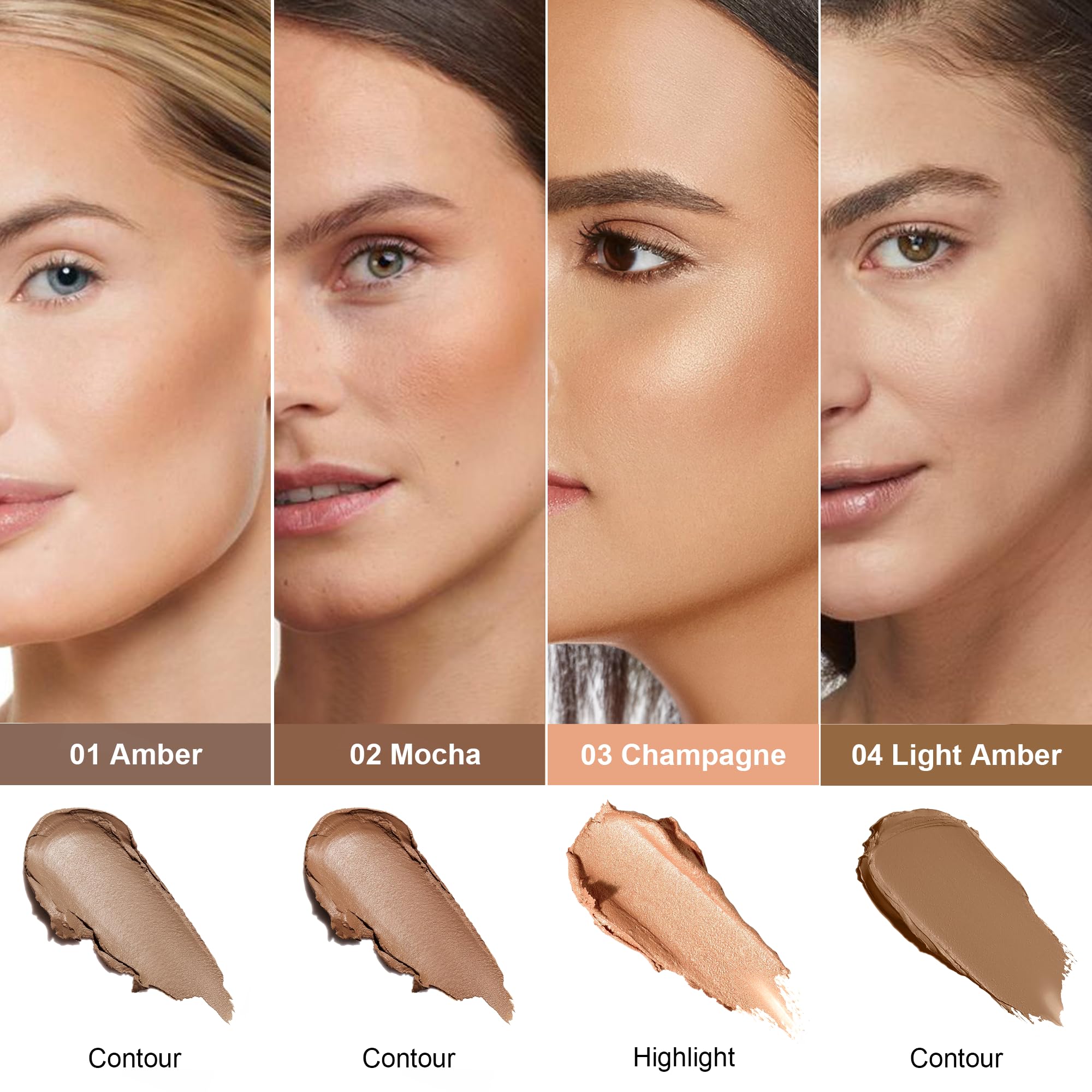Close-up of FV Contour Stick Light Amber texture for precise application.