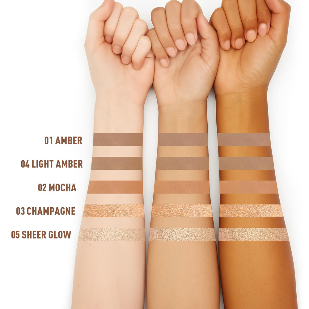 Creamy texture of FV Contour Stick Light Amber glides smoothly.