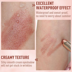 FV Cream Shimmer Eyeshadow Stick Rose Shimmer blending sponge demonstrates quick blend