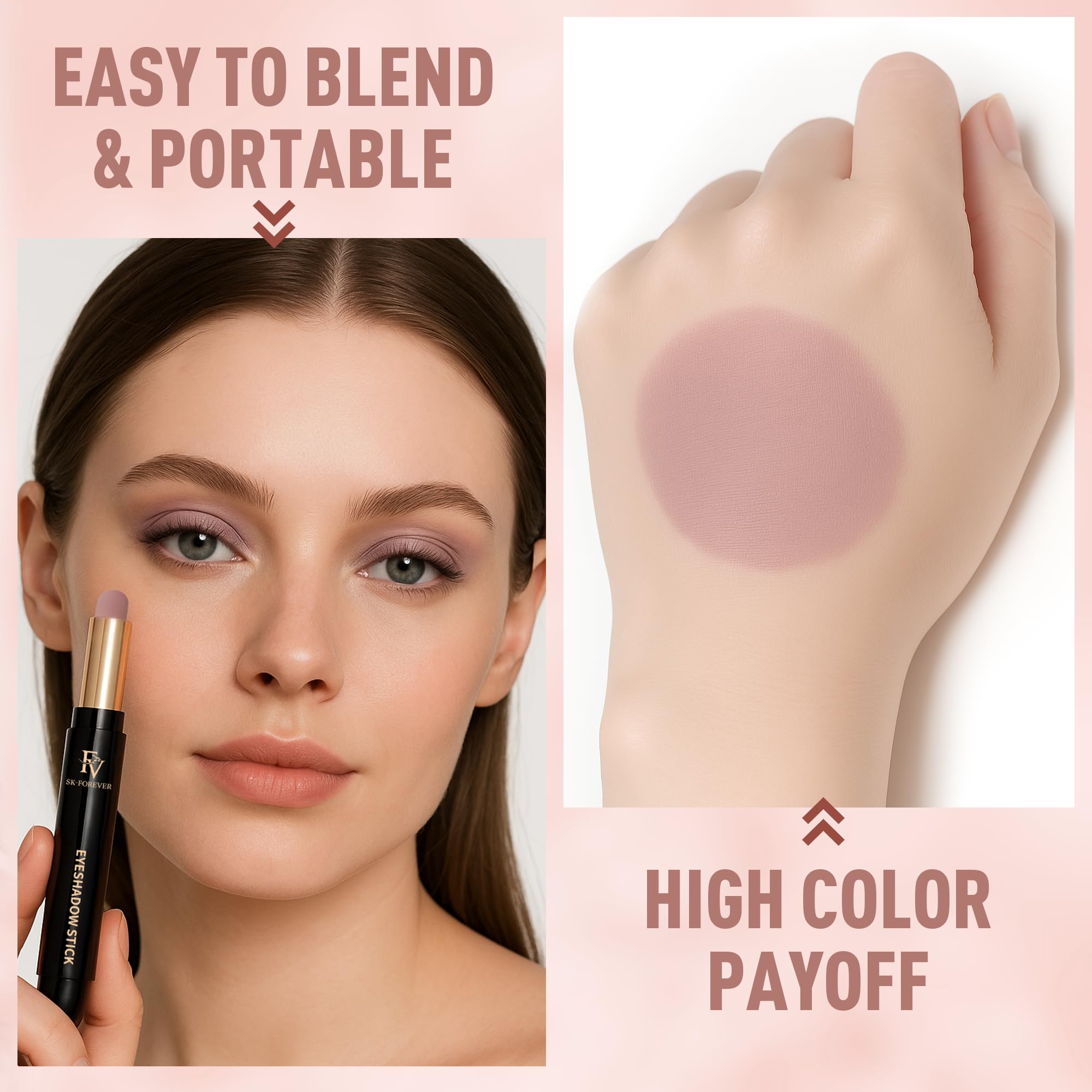 FV Rose Matte crease-proof formula keeps eyelids neat all day