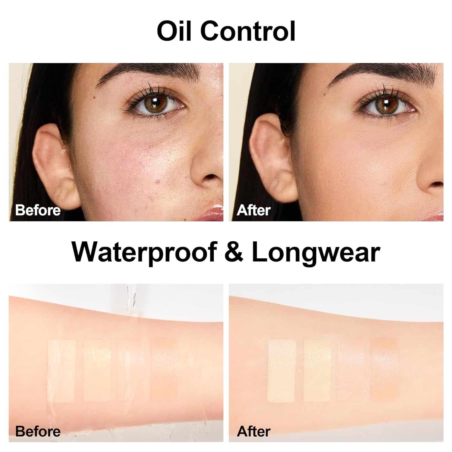 Close-up of FV Foundation texture blends smoothly for breathable wear