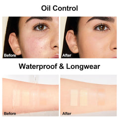 Close-up of FV Foundation texture blends smoothly for breathable wear