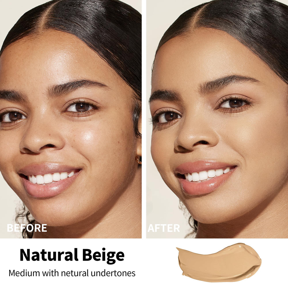 FV liquid foundation swatch on skin demonstrating buildable medium coverage