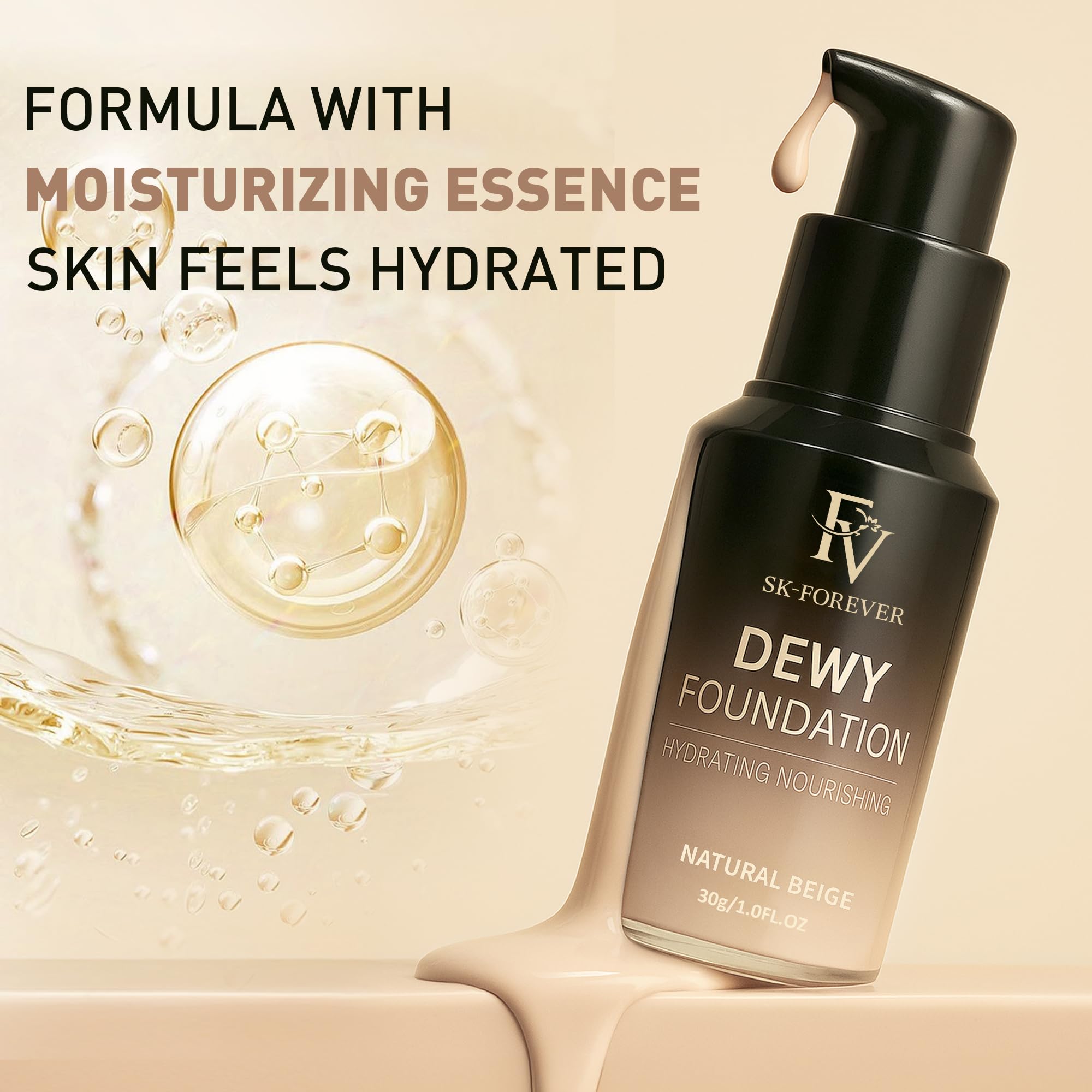FV Full Coverage Foundation damp sponge application yields ultra-natural finish.
