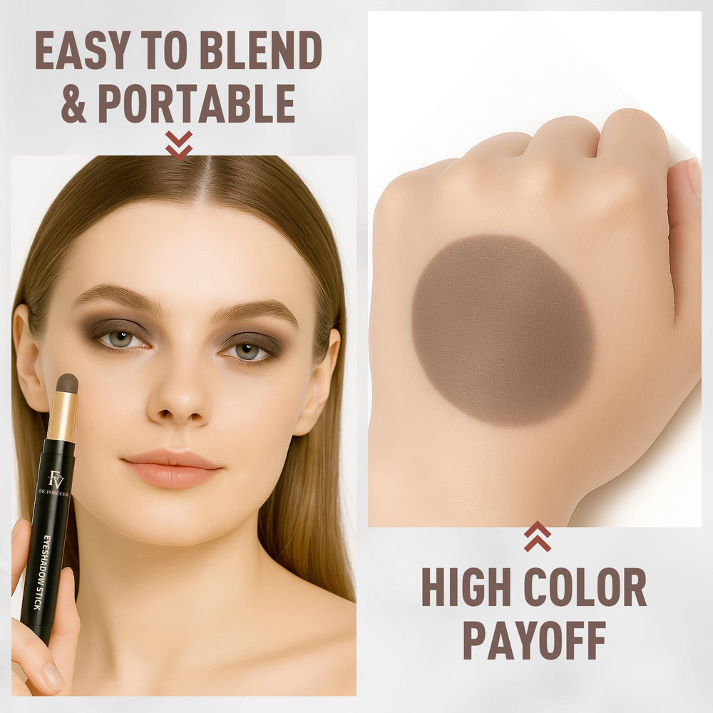 FV Matte Cream Eyeshadow Stick built-in sponge-tip enables on-the-go blending.