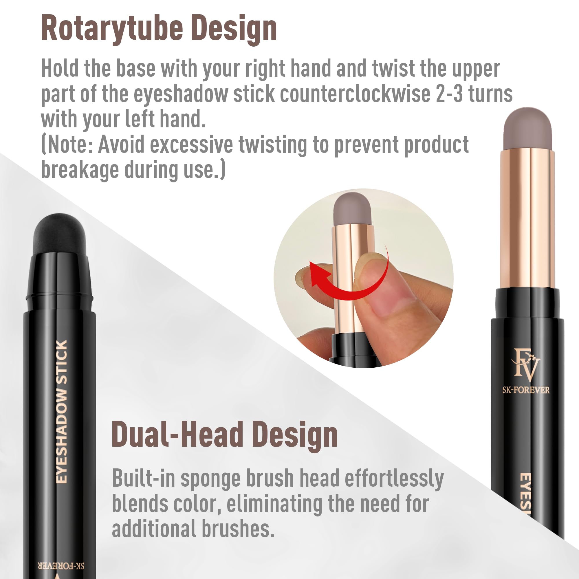 FV Matte Cream Eyeshadow Stick close-up reveals deep, bold pigment.