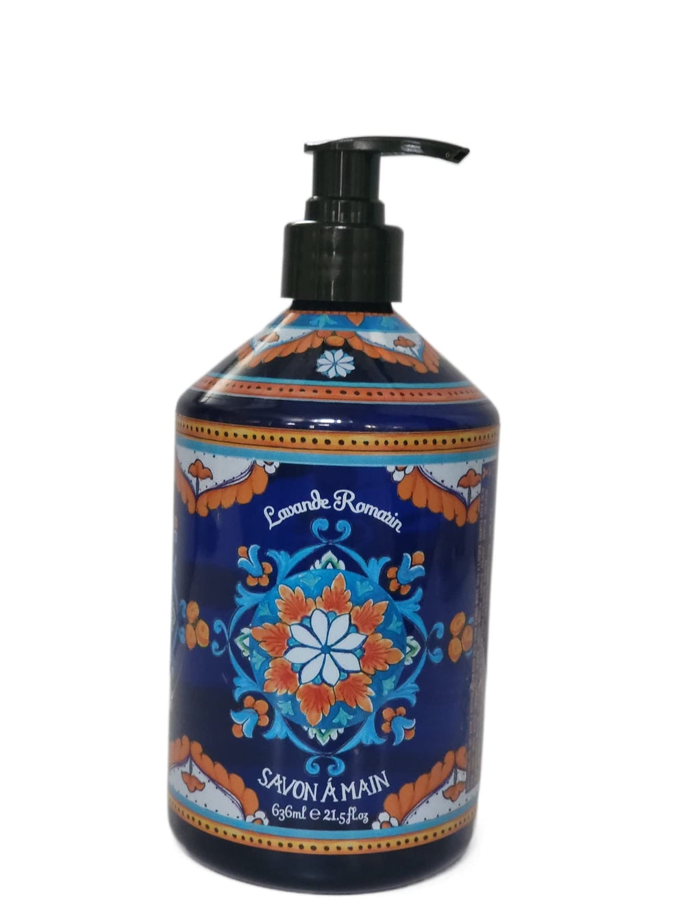 FVLFIL Deruta-inspired design hand soap bottle adds elegance to any counter.