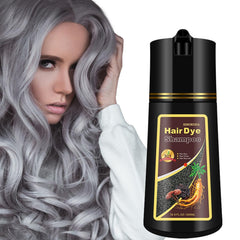 Fvquhvo silver-gray hair dye shampoo bottle for quick, mess-free color refresh.