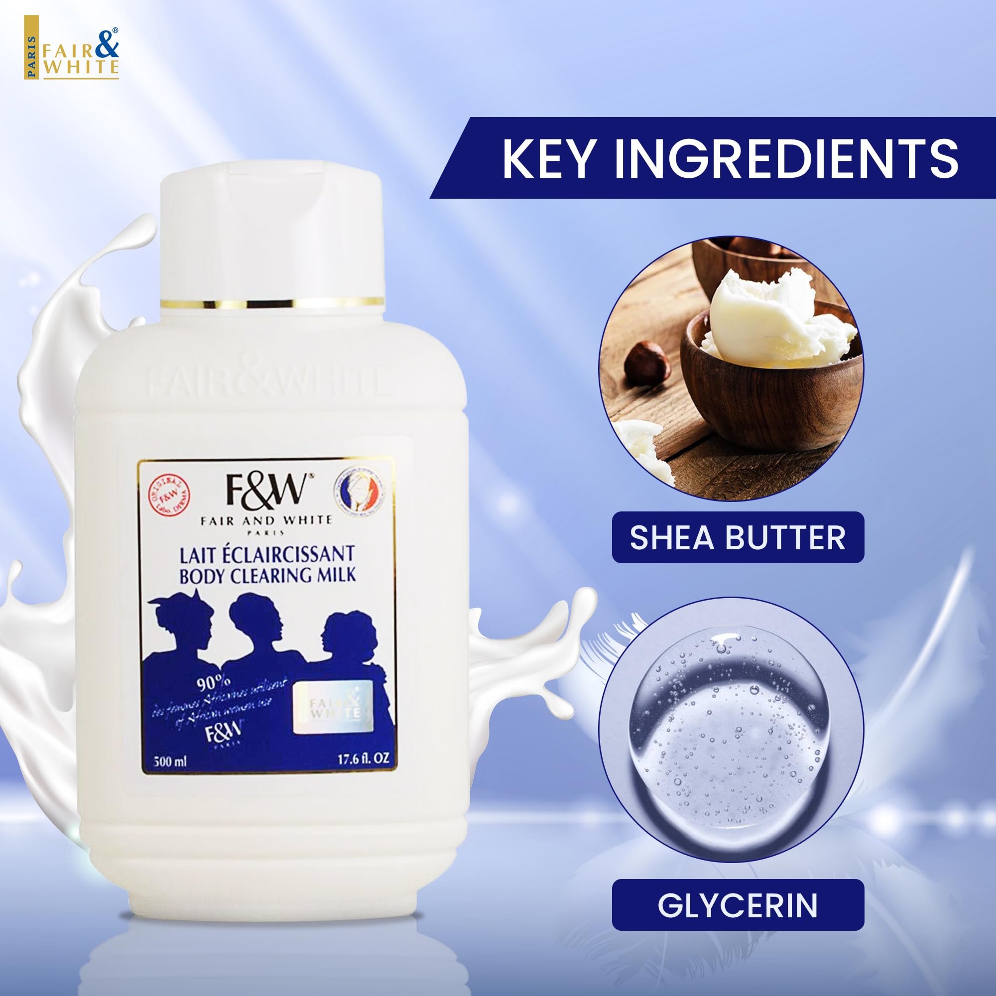 F&W Original Body Clearing Milk night-time application during routine.