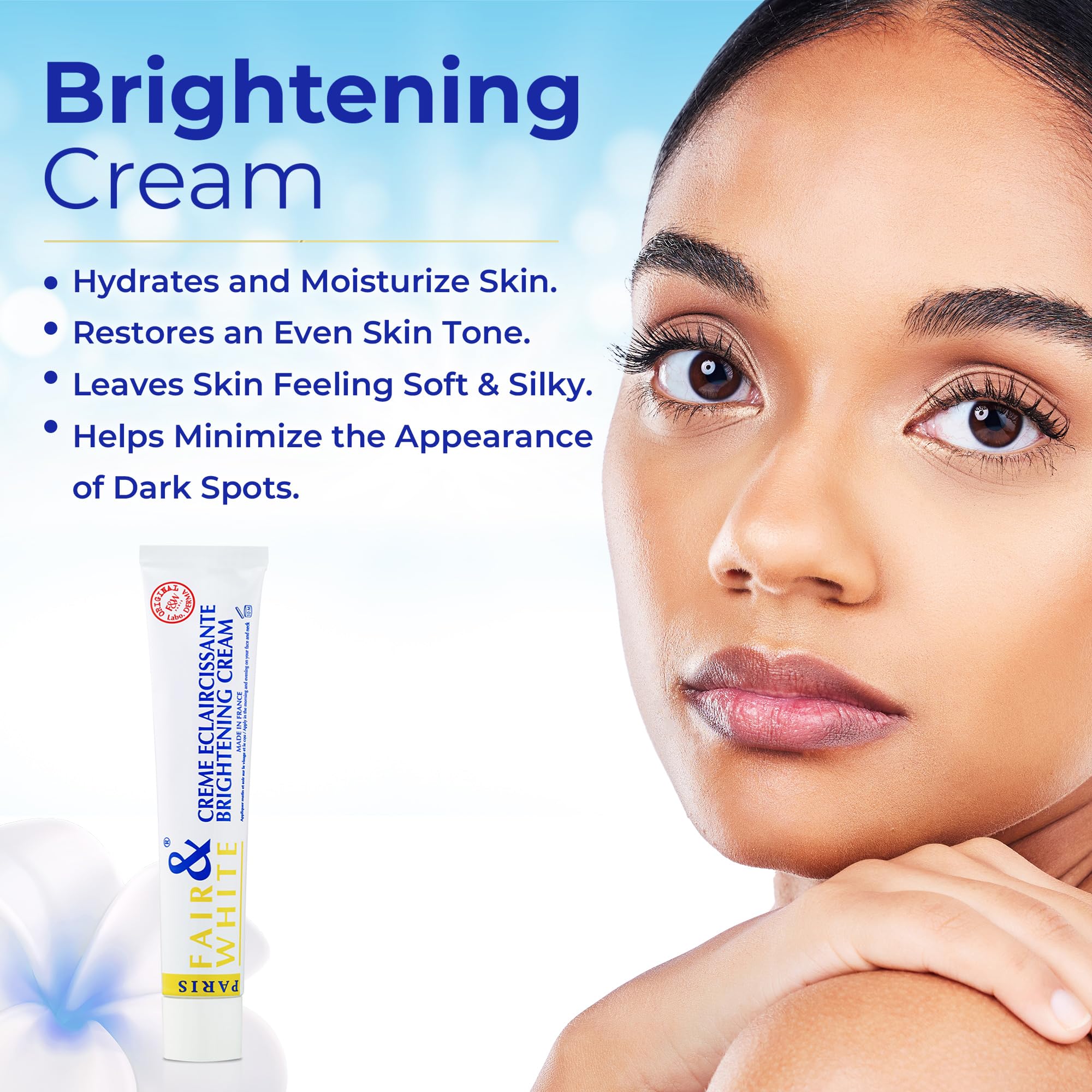 F&W Original Skin Brightening Cream texture closeup for creamy consistency