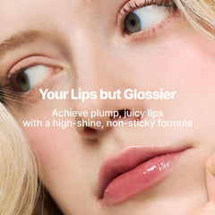 Fwee 3D Volume Gloss on-lips-closeup highlights dramatic shimmer and plump-looking lips.