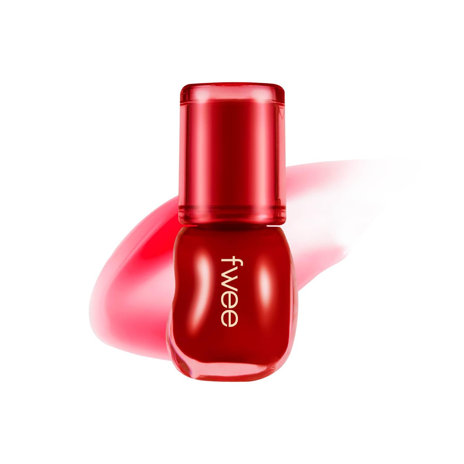 Fwee 3D Voluming Gloss bottle pour shows a high-shine lip finish