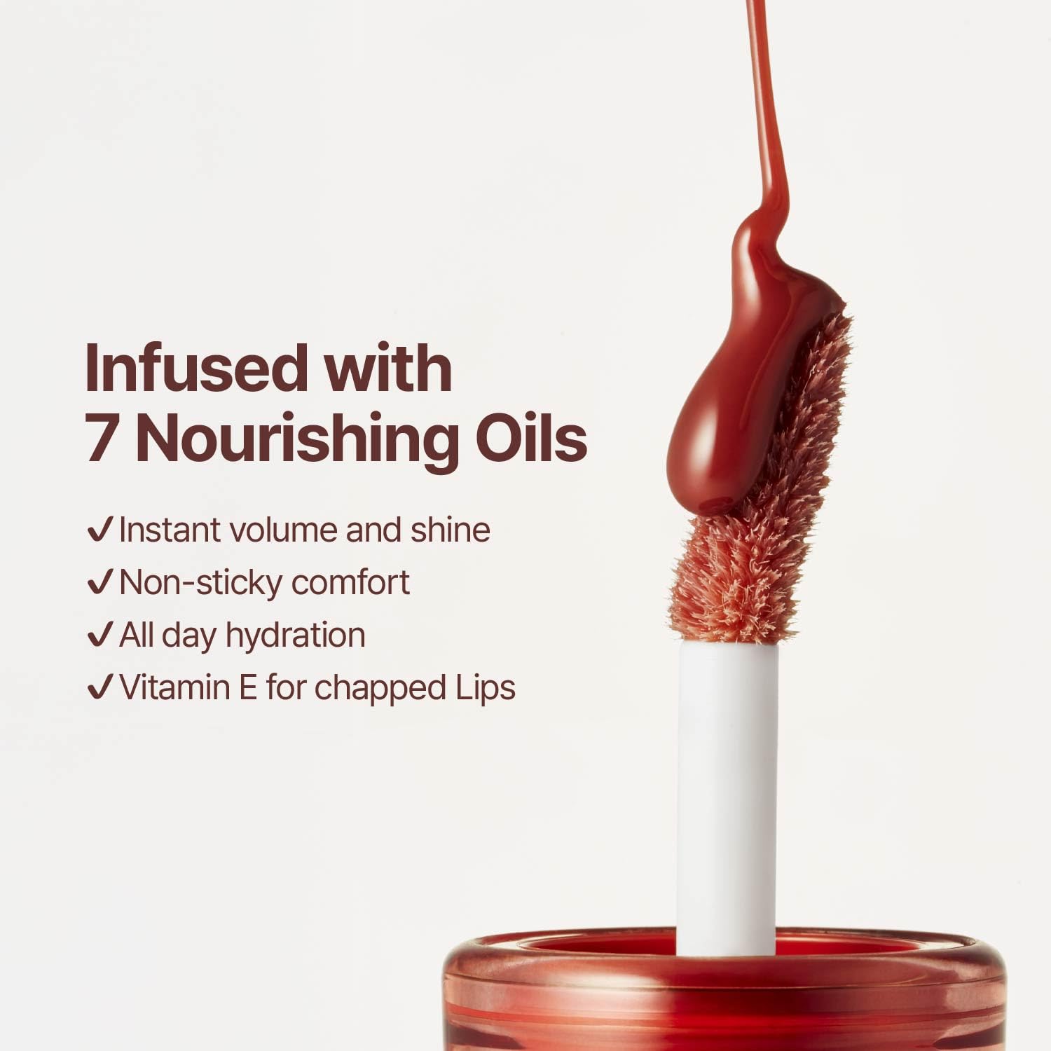 Fwee 3D Voluming Gloss non-sticky feel during wear