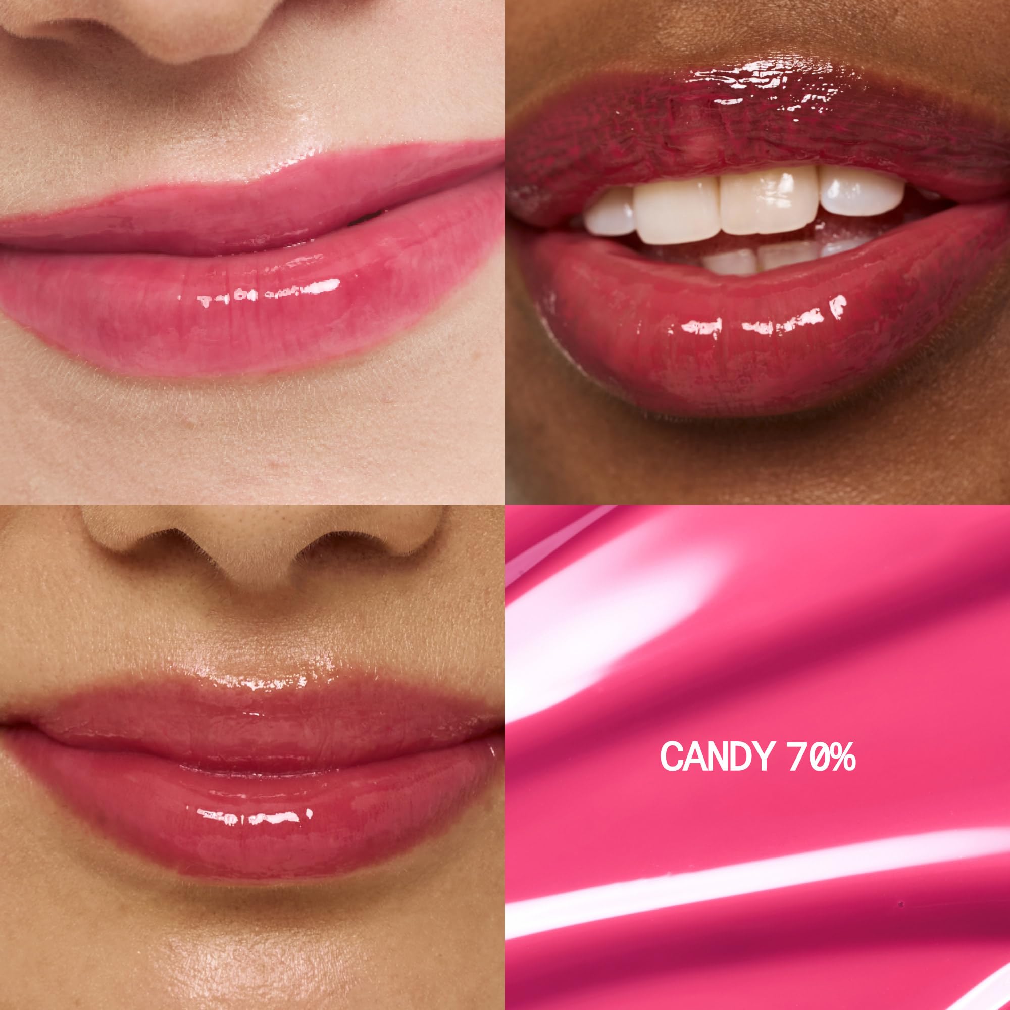 fwee 3D Voluming Gloss arm swatches show 30% pigment for natural tint.