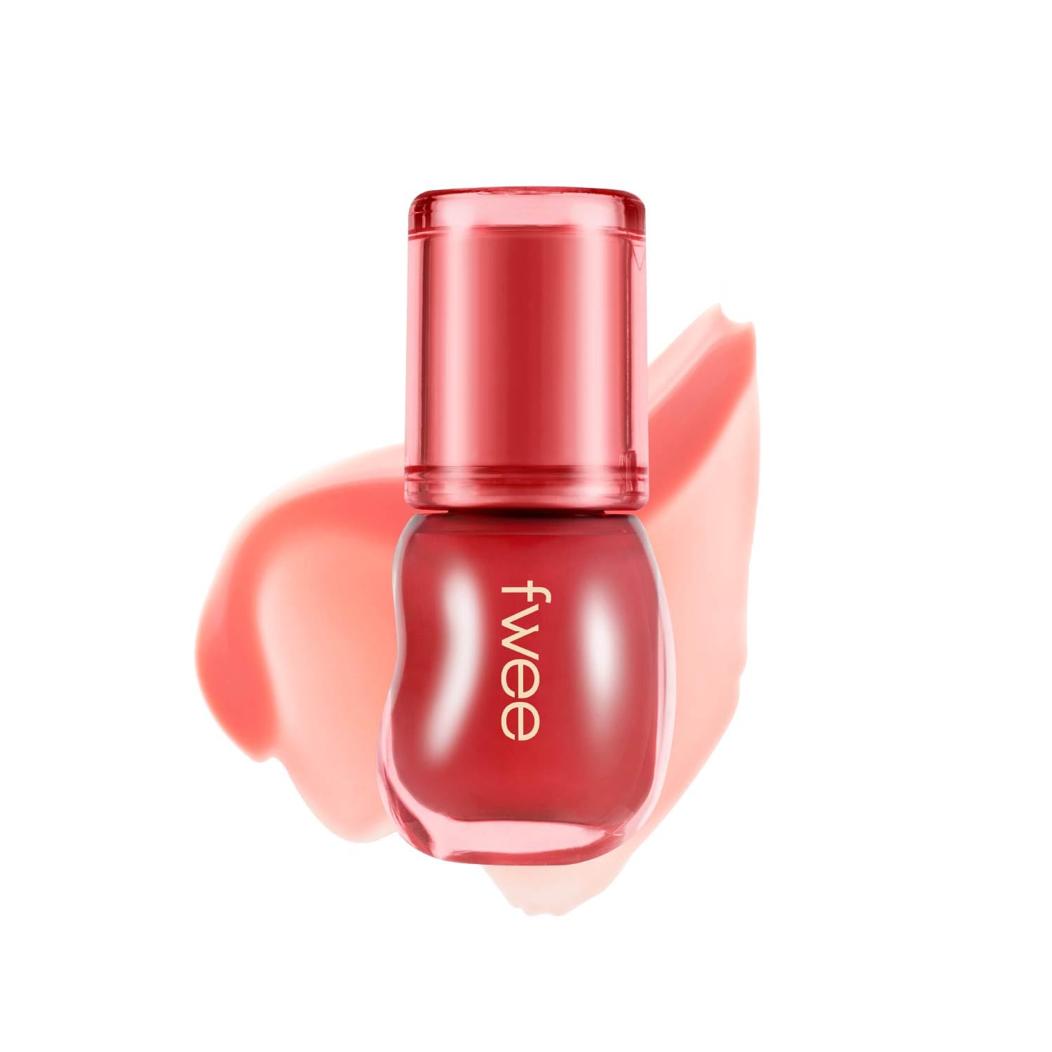 Fwee 3D Voluming Gloss Sorbet application swatch for instant shine.