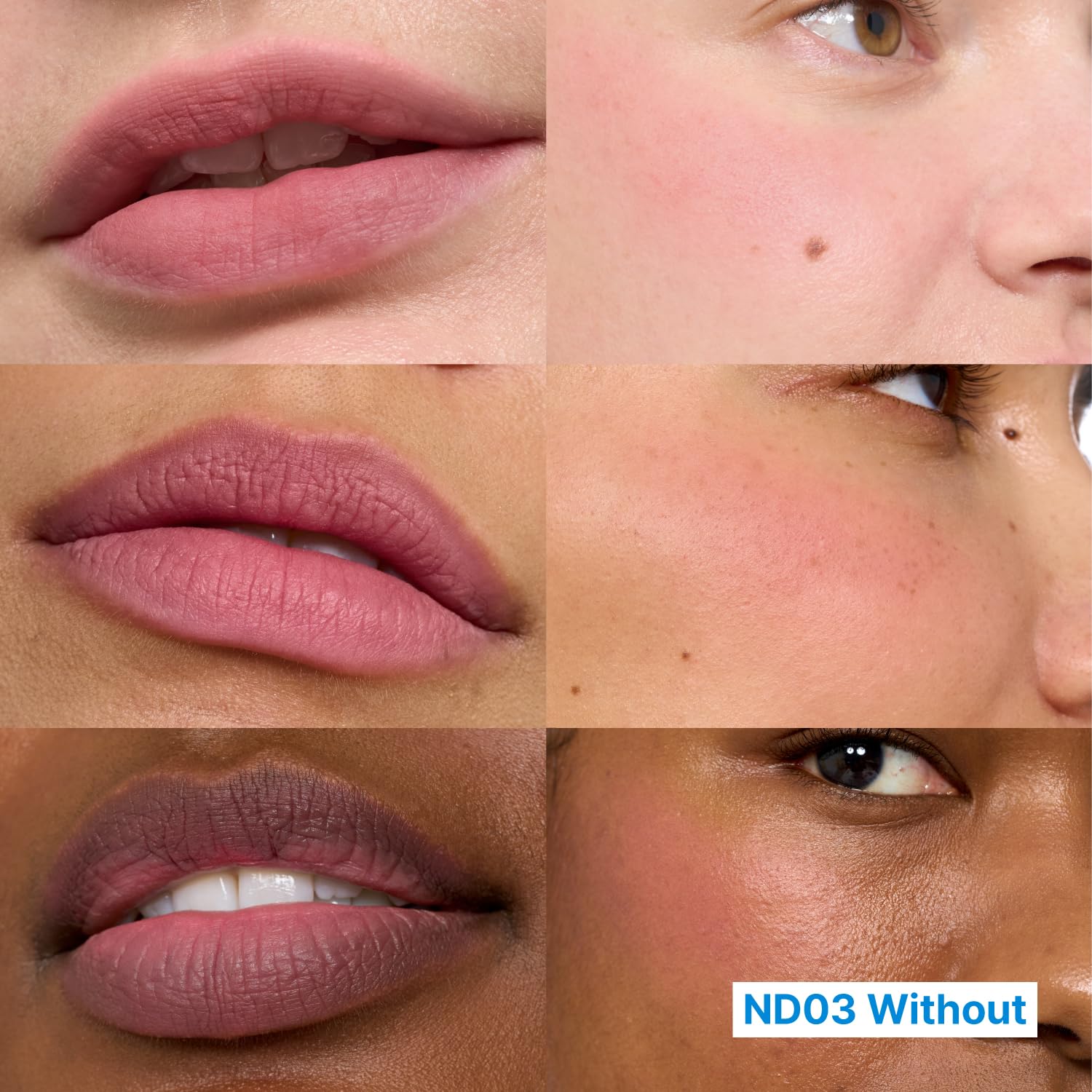 Fwee airbrushed blush lip application shows soft pigment and effortless blend.