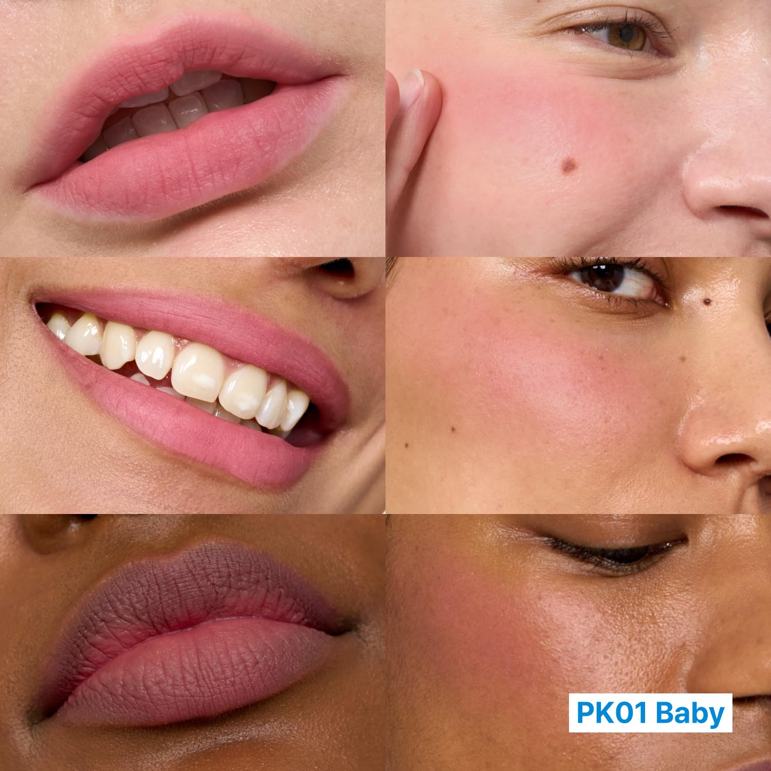 Creamy pudding texture swirls for blush and lip color