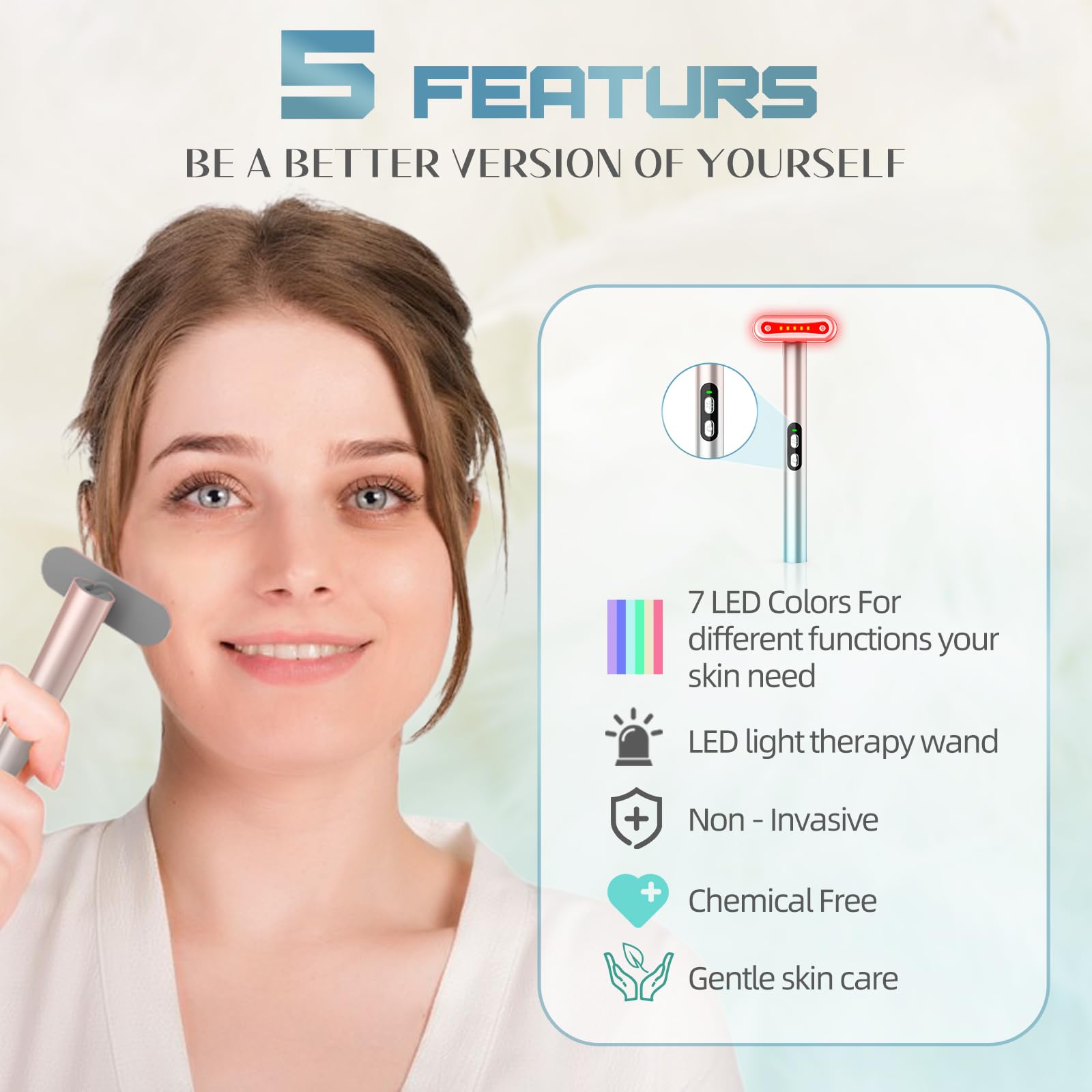Fxtiaa Led Face Wand closeup dial controls for precision