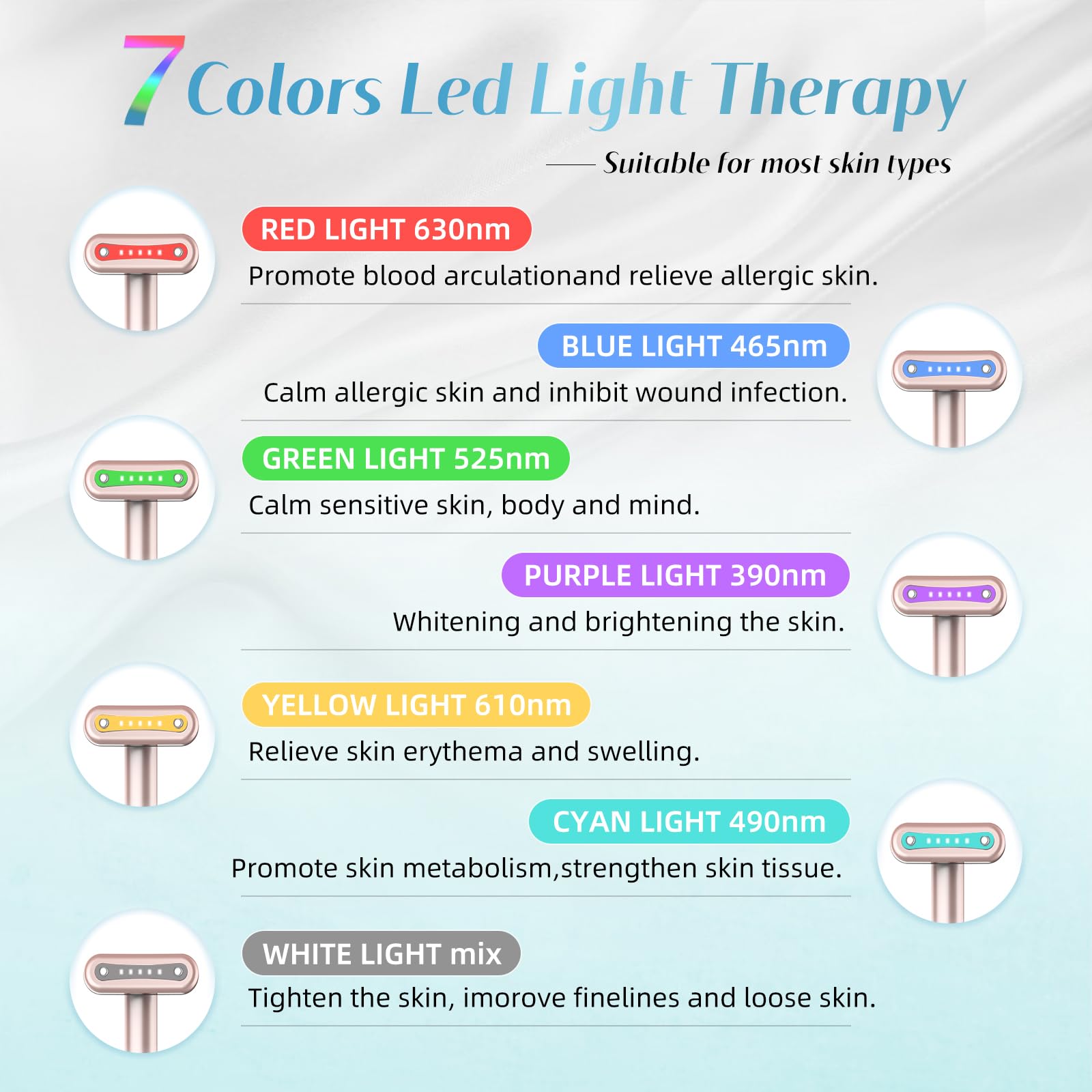 Fxtiaa Led Face Wand seven-colors display enabling multiple treatments