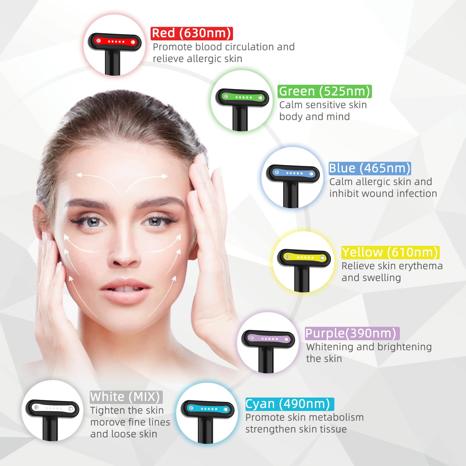 Fxtiaa white light provides overall illumination for complete facial treatment.