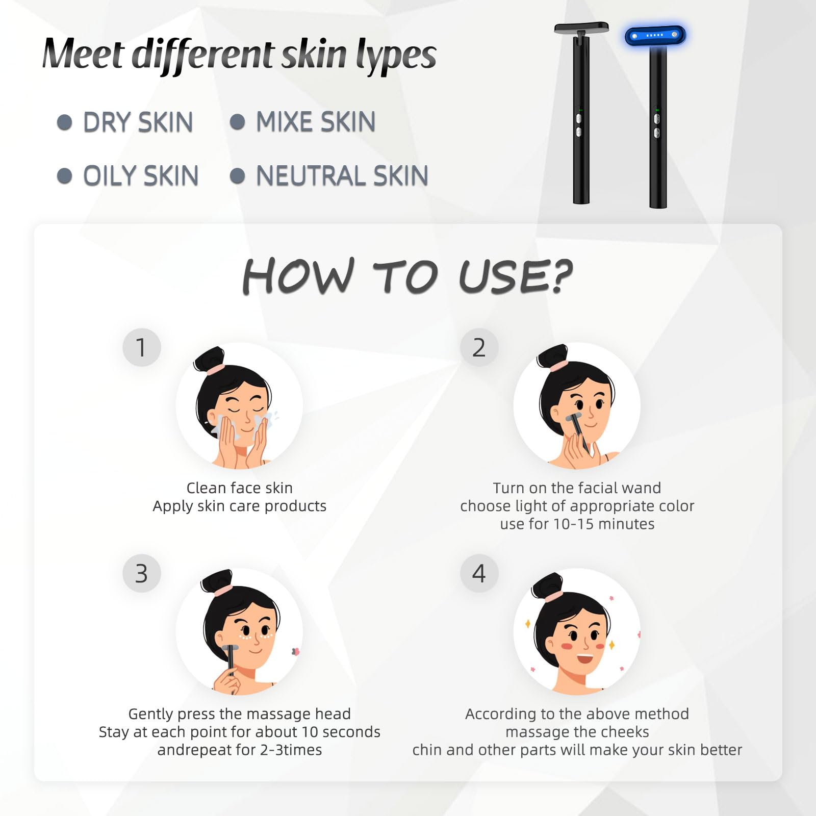 Fxtiaa yellow light helps brighten and even skin tone.