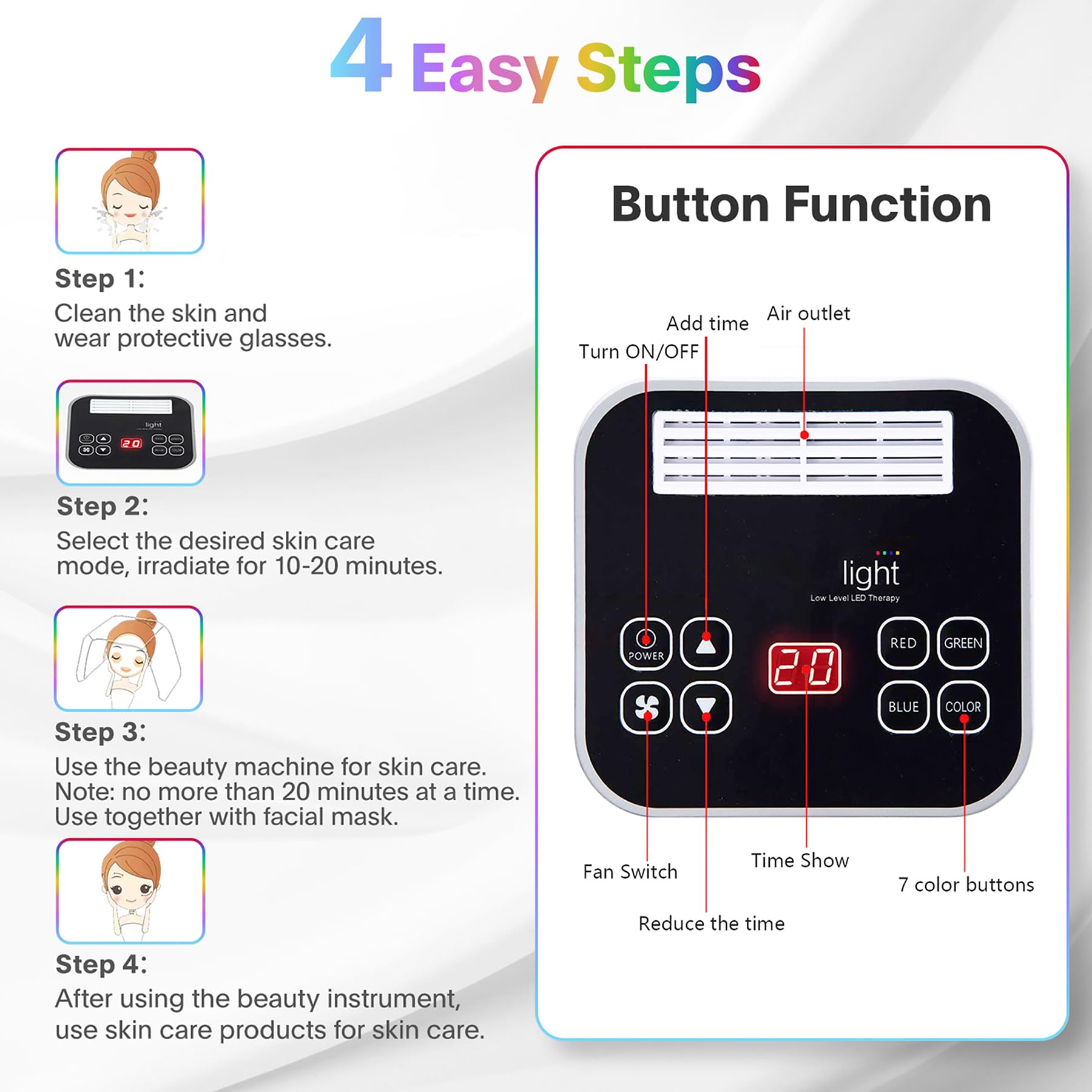 Fxtiaa red light session in progress for gentle at-home care
