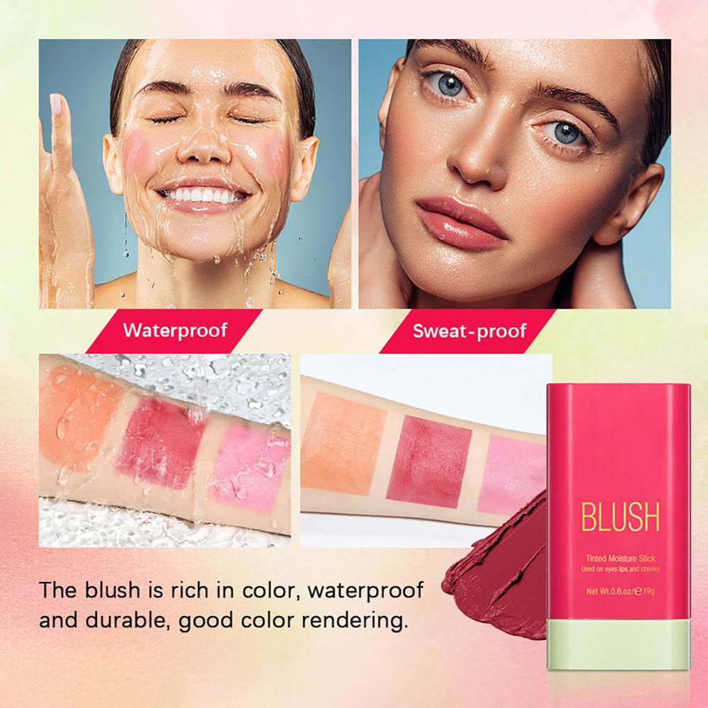 FYEBOO blush stick used as eyeshadow creates soft, cohesive eye accents.