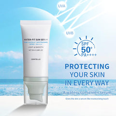 Front view of FYEBOO Cen-tella sunscreen bottle