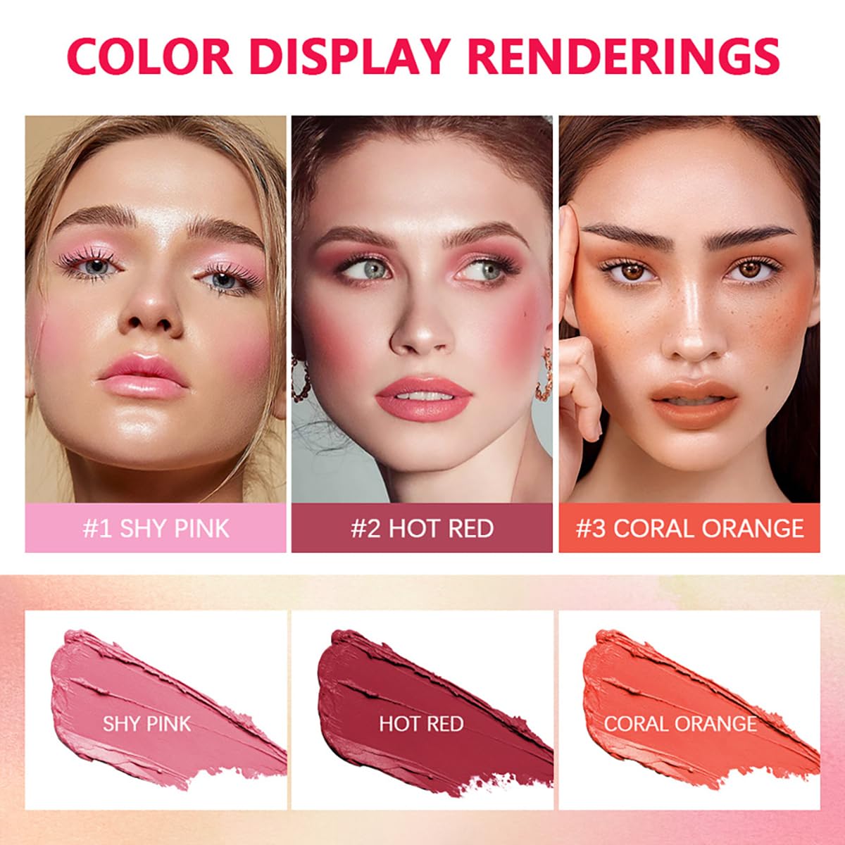 FYEBOO Shy Pink swatches show vibrant, natural color for daily wear.