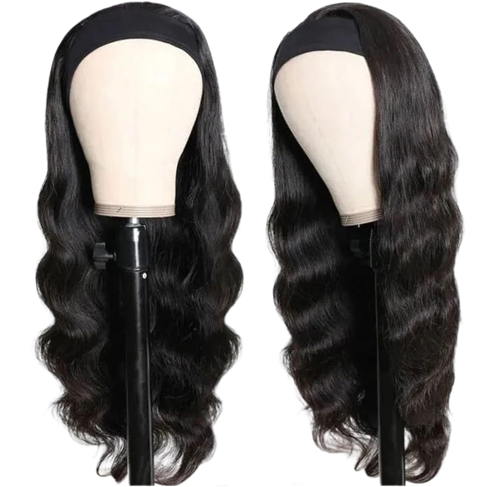 Fylora headband wig adjustable band with Velcro snaps for a secure fit.