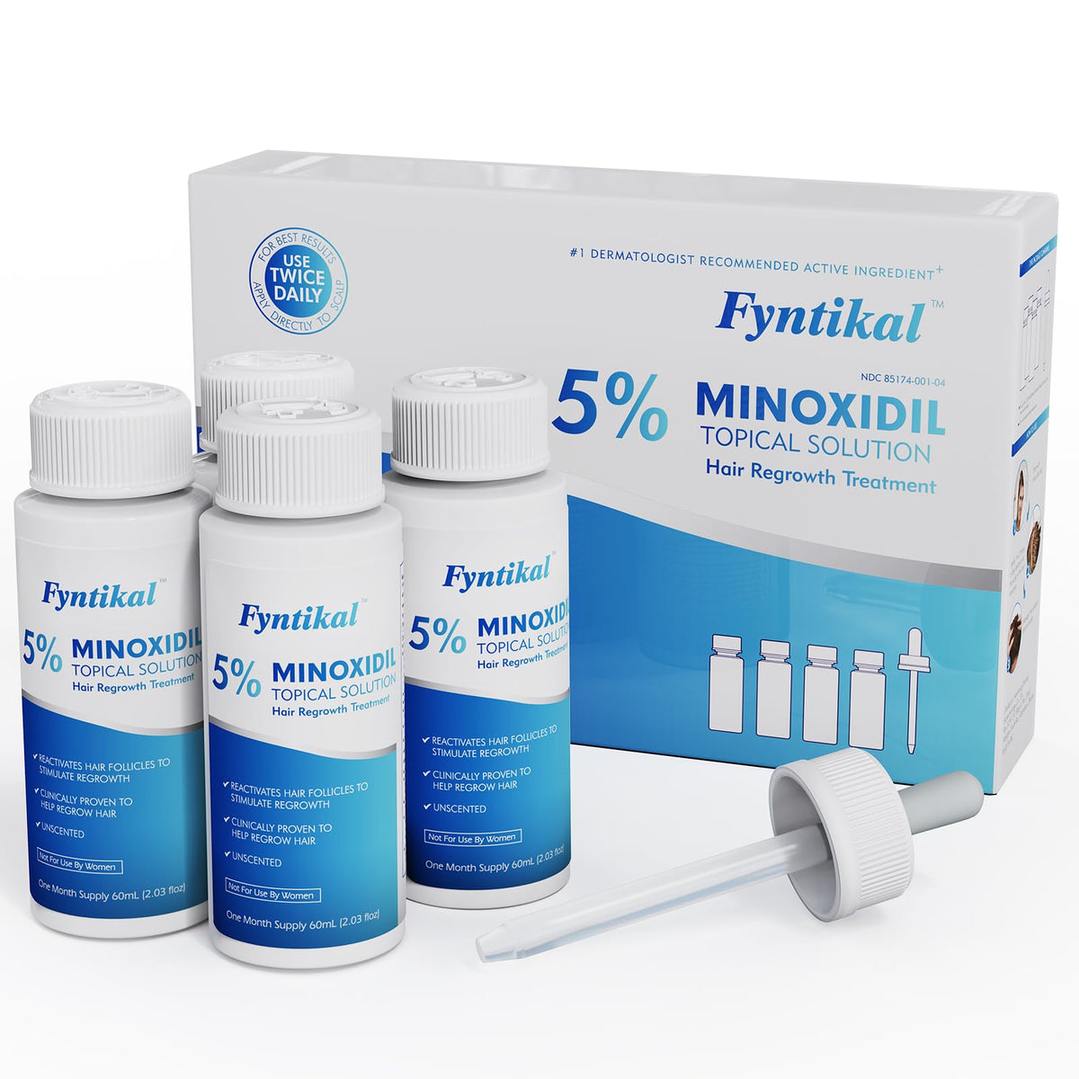 Fyntikal 5 percent Minoxidil for men showing scalp density improvement