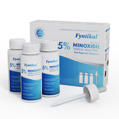 Fyntikal minoxidil bottle close-up for home use and easy application