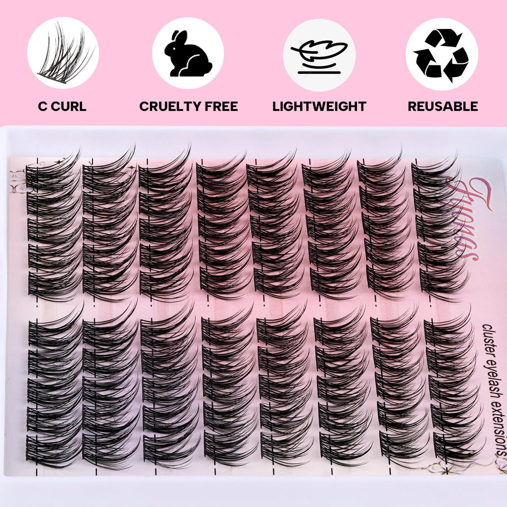 Fyonas Wispy Lash Clusters easy at-home application steps guide
